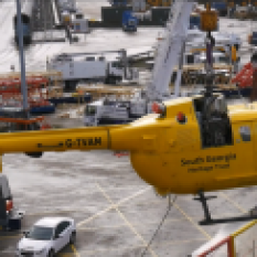 Loading helicopters in Southampton
